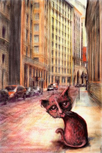 digital_art_boston_empty_street_cat
